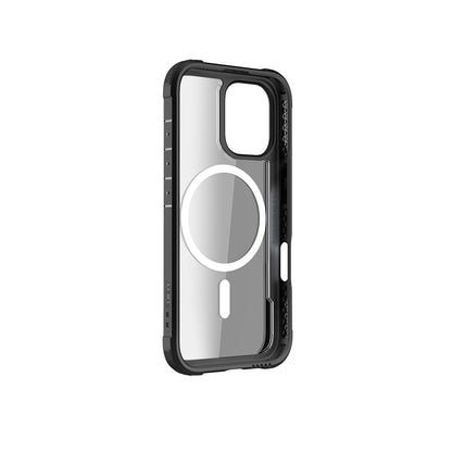 Apple iPhone 16 Kılıf M-safe Şarj Özellikli Airbagli Raptic Shield Serisi Şeffaf Arka Yüzey Kapak Kahverengi