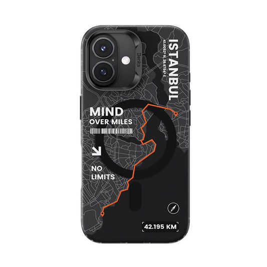 Apple iPhone 16 Case M-safe Charging Feature Benks City Series Cover Black-Orange 