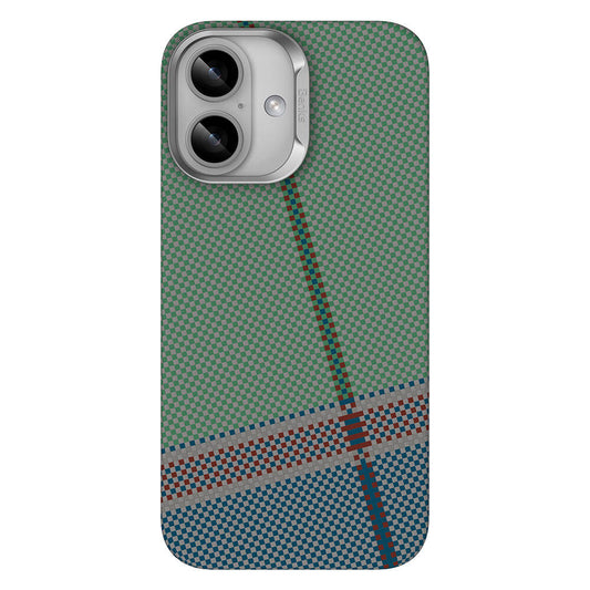 Apple iPhone 16 Case M-safe Charging Feature Carbon Fiber Design Benks Passion Green ArmorAir Kevlar Cover Green 