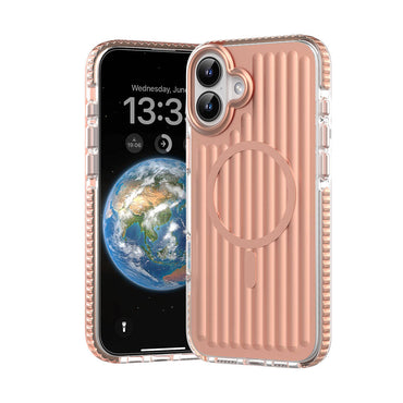Apple iPhone 16 Kılıf M-safe Şarj Özellikli Oyuklu Tasarım Mutural Bumpy Clear Kapak Gümüş