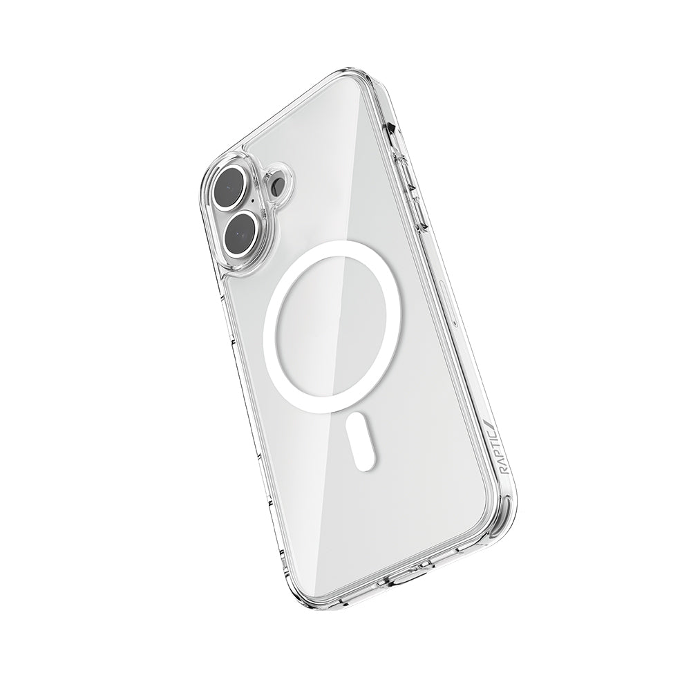 Apple iPhone 16 Kılıf M-safe Şarj Özellikli Raptic Crystal M-safe Serisi Şeffaf Kapak Şeffaf