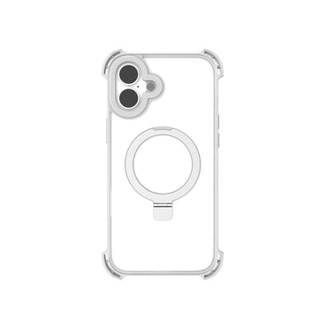Apple iPhone 16 Kılıf M-safe Şarj Özellikli Raptic Dual Serisi Şeffaf Standlı Kapak Siyah