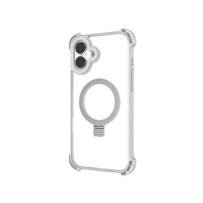 Apple iPhone 16 Kılıf M-safe Şarj Özellikli Raptic Dual Serisi Şeffaf Standlı Kapak Siyah