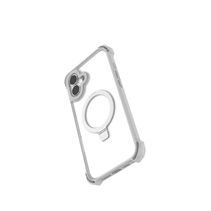 Apple iPhone 16 Kılıf M-safe Şarj Özellikli Raptic Dual Serisi Şeffaf Standlı Kapak Siyah