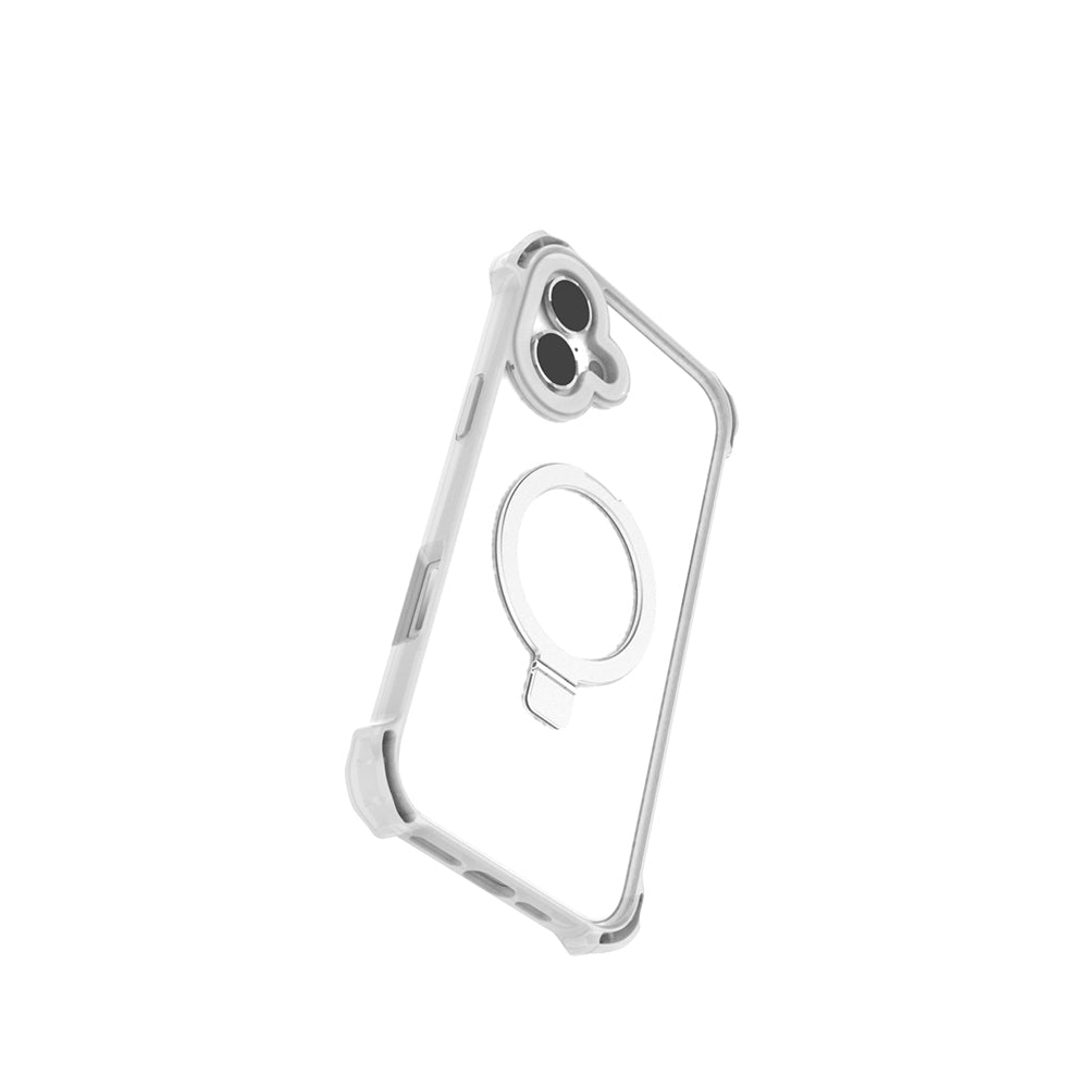 Apple iPhone 16 Kılıf M-safe Şarj Özellikli Raptic Dual Serisi Şeffaf Standlı Kapak Siyah