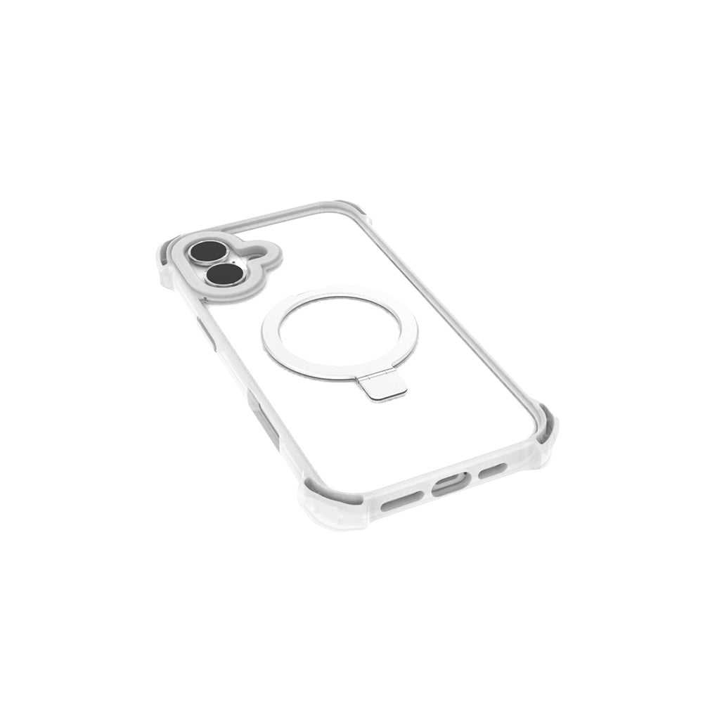Apple iPhone 16 Kılıf M-safe Şarj Özellikli Raptic Dual Serisi Şeffaf Standlı Kapak Siyah