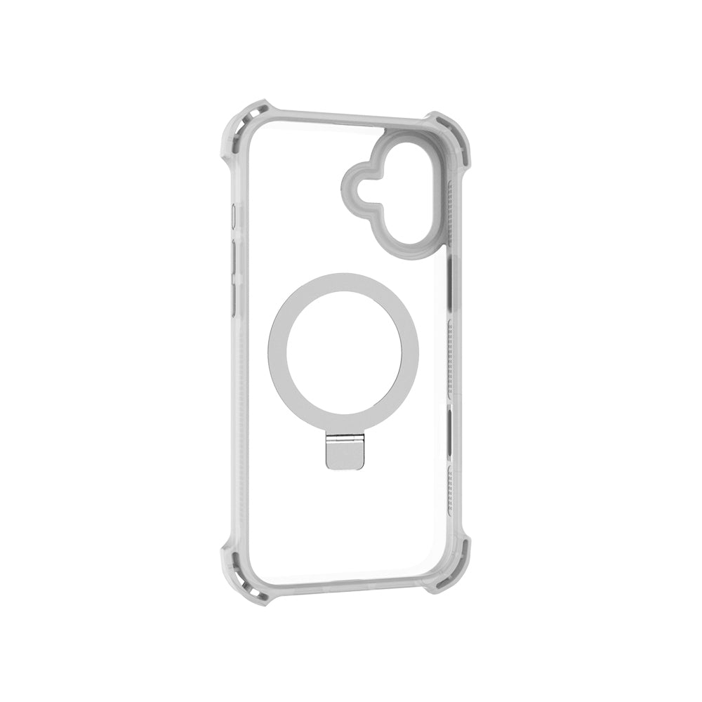 Apple iPhone 16 Kılıf M-safe Şarj Özellikli Raptic Dual Serisi Şeffaf Standlı Kapak Siyah