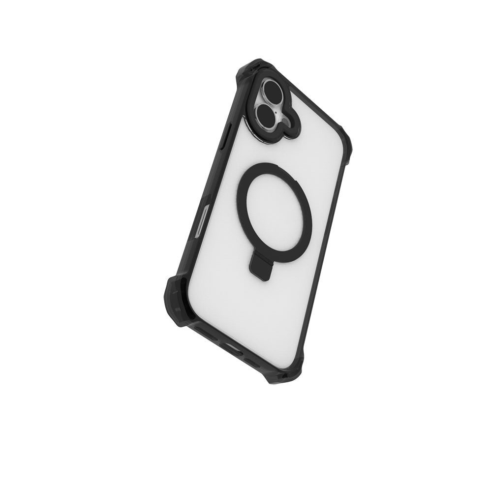 Apple iPhone 16 Kılıf M-safe Şarj Özellikli Raptic Dual Serisi Şeffaf Standlı Kapak Şeffaf