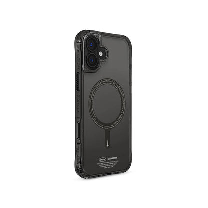 Apple iPhone 16 Kılıf M-safe Şarj Özellikli Şeffaf Airbag Tasarımlı Skinarma Saido Kapak Siyah