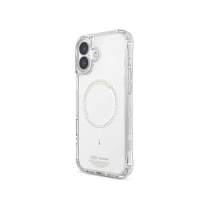 Apple iPhone 16 Kılıf M-safe Şarj Özellikli Şeffaf Airbag Tasarımlı Skinarma Saido Nightglow Kapak Şeffaf