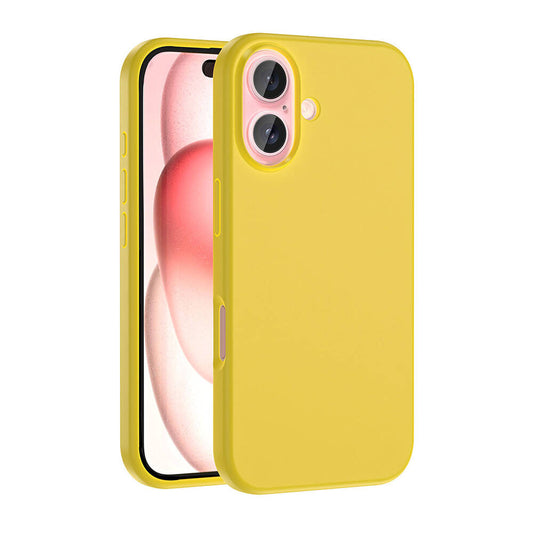 Apple iPhone 16 Case M-safe Charging Feature Liquid Technology Erasable Hard Zore Kiwi Cover Yellow