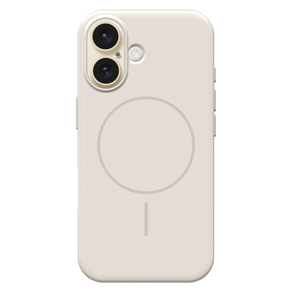 Apple iPhone 16 Kılıf M-safe Şarj Özellikli Wlons Frego Kapak Krem