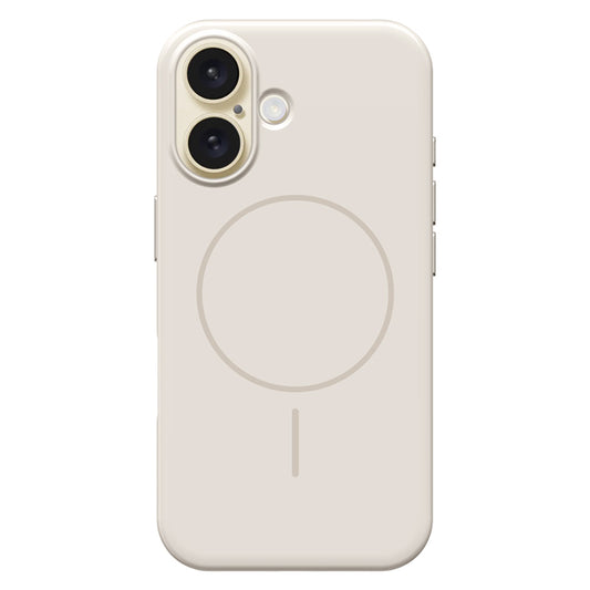 Apple iPhone 16 Kılıf M-safe Şarj Özellikli Wlons Frego Kapak Krem