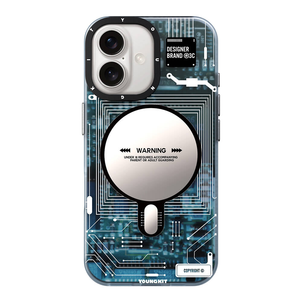 Apple iPhone 16 Case M-safe Charging Feature Youngkit Technology Series Cover Gray 