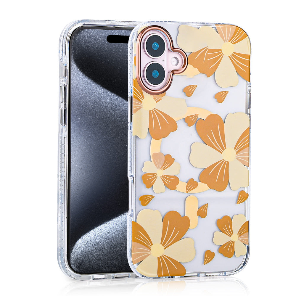 Apple iPhone 16 Case Zore Papat Brown with M-safe Charging Feature