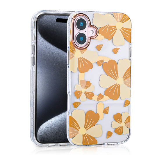 Apple iPhone 16 Case Zore Papat Orange with M-safe Charging Feature