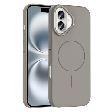 Apple iPhone 16 Case Zore Ruby Hard Cover Desert Titanium with M-Safe Charging Feature 