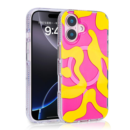 Apple iPhone 16 Case Zore Stilo Cover Yellow with M-safe Charging Feature 