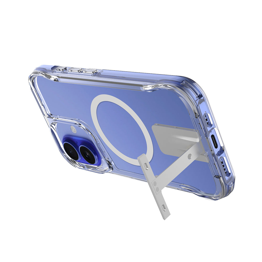 Apple iPhone 16 Case M-safe Charging Feature Zore T-Max Stand Cover Transparent