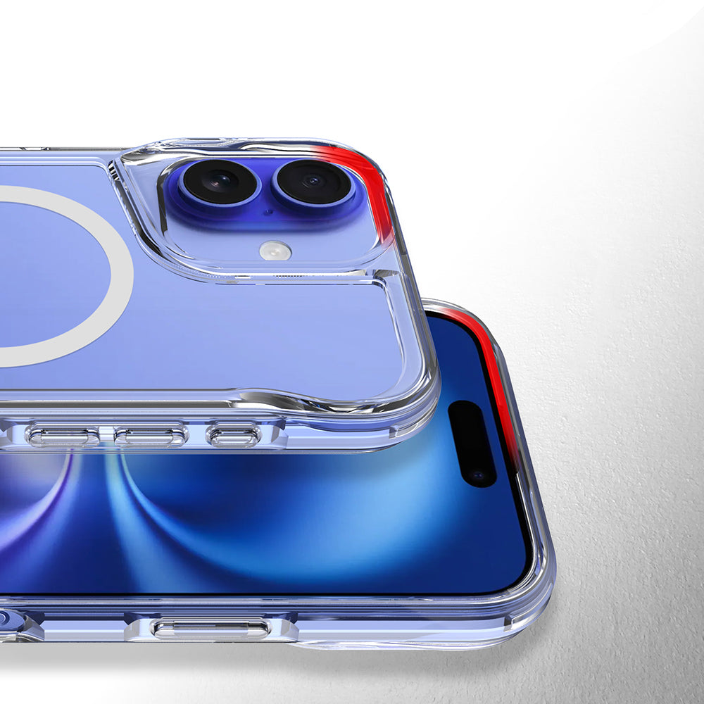 Apple iPhone 16 Case M-safe Charging Feature Zore T-Max Stand Cover Transparent