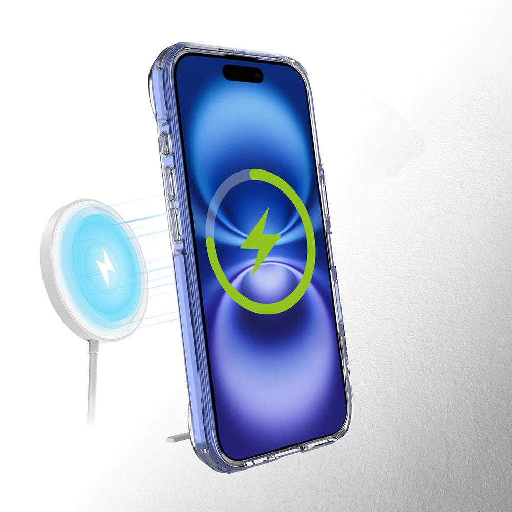 Apple iPhone 16 Case M-safe Charging Feature Zore T-Max Stand Cover Transparent