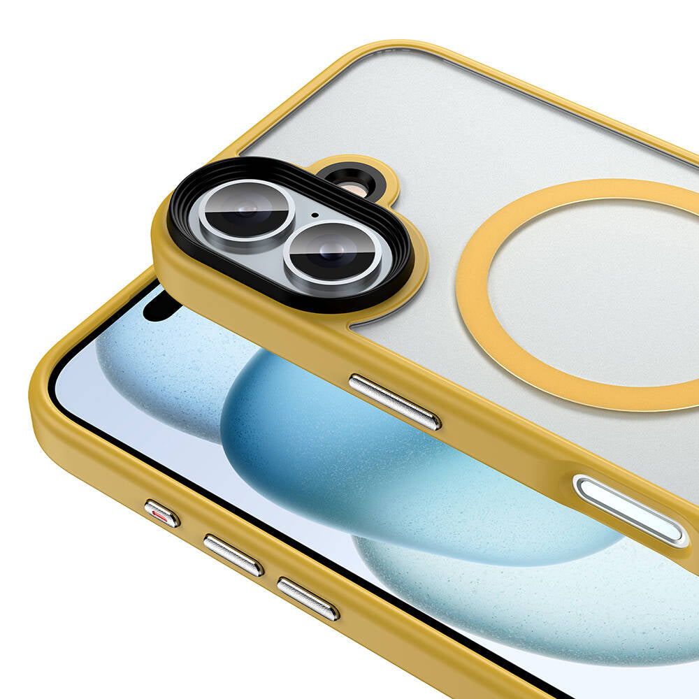 Apple iPhone 16 Case Matte Back Surface Wireless Charging Feature Zore Flet M-safe Cover Titanium-Gray