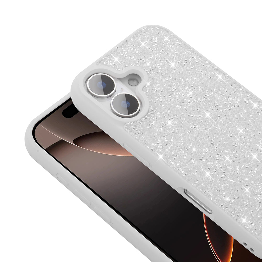 Apple iPhone 16 Case Shiny Stone Design Zore Diamond Cover Lilac
