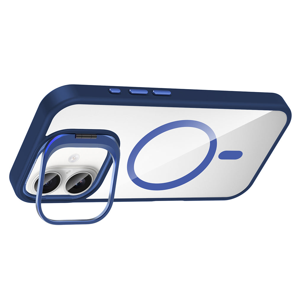 Apple iPhone 16 Case with Stand and Camera Lens Gift, M-Safe Charging Feature, Zore Etro Cover Desert Titanium 