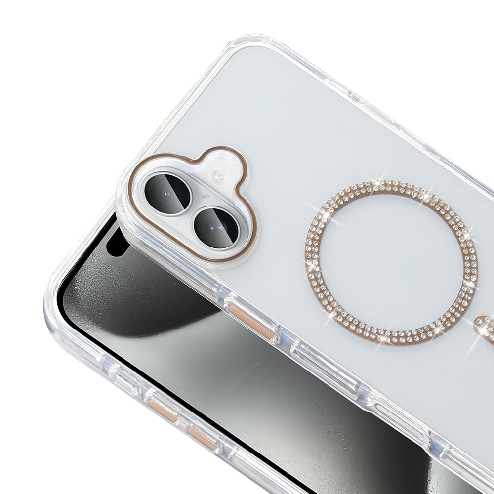 Apple iPhone 16 Case Stone Design M-safe Charging Feature Zore Koment Silicone Cover Silver 