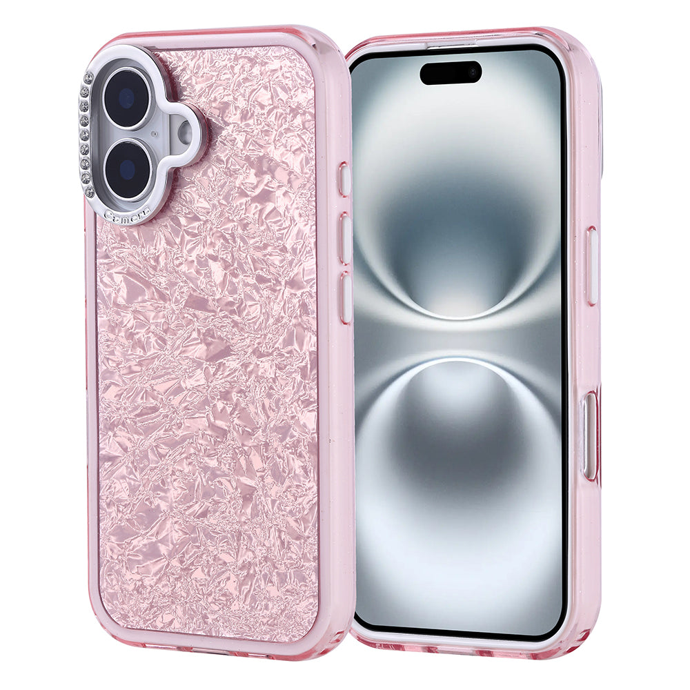 Apple iPhone 16 Case Stone Design Zore Door Cover Pink 