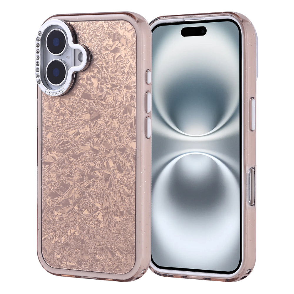 Apple iPhone 16 Case Stone Design Zore Door Cover Gold 