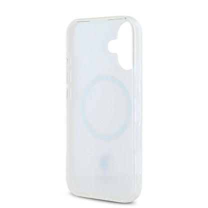 Apple iPhone 16 Kılıf U.S. Polo Assn. Orjinal Lisanslı M-safe Şarj Özellikli IML Double Horse Logolu Ring Kapak Beyaz