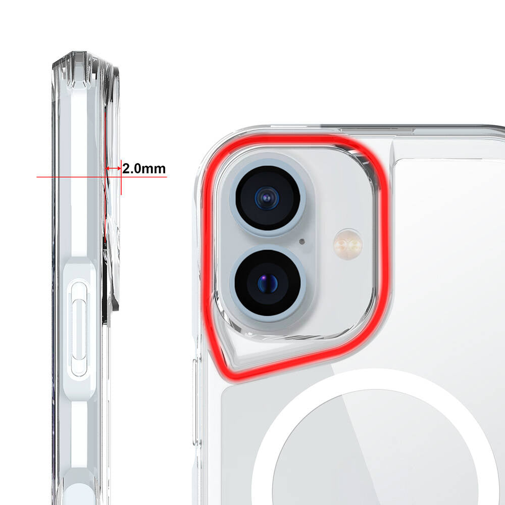 Apple iPhone 16 Case Zore M-safe Charging Feature T-Max M-safe Cover Transparent