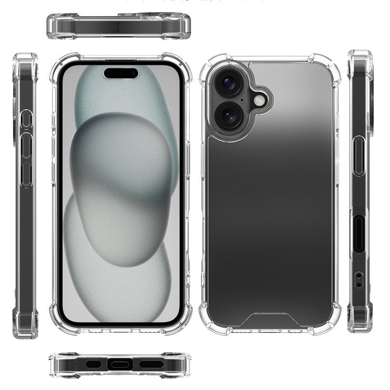 Apple iPhone 16 Case Zore Nitro Anti Shock Silicone Transparent 