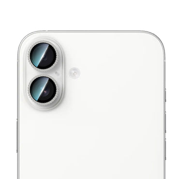 Apple iPhone 16 Plus CaseWorld Alloy Sparkling Diamond Serisi Taşlı Lens Koruyucu Gümüş