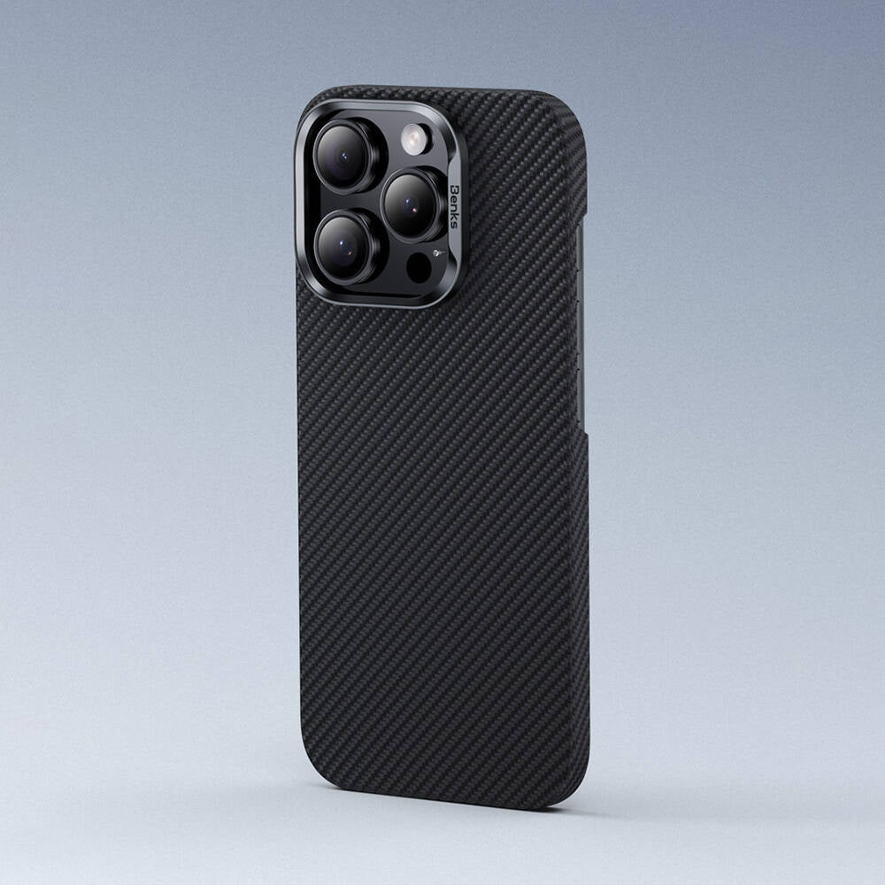 Apple iPhone 16 Plus Case Benks M-safe Charging Magnetic ArmorAir 600D Kevlar Fiber Cover Black 