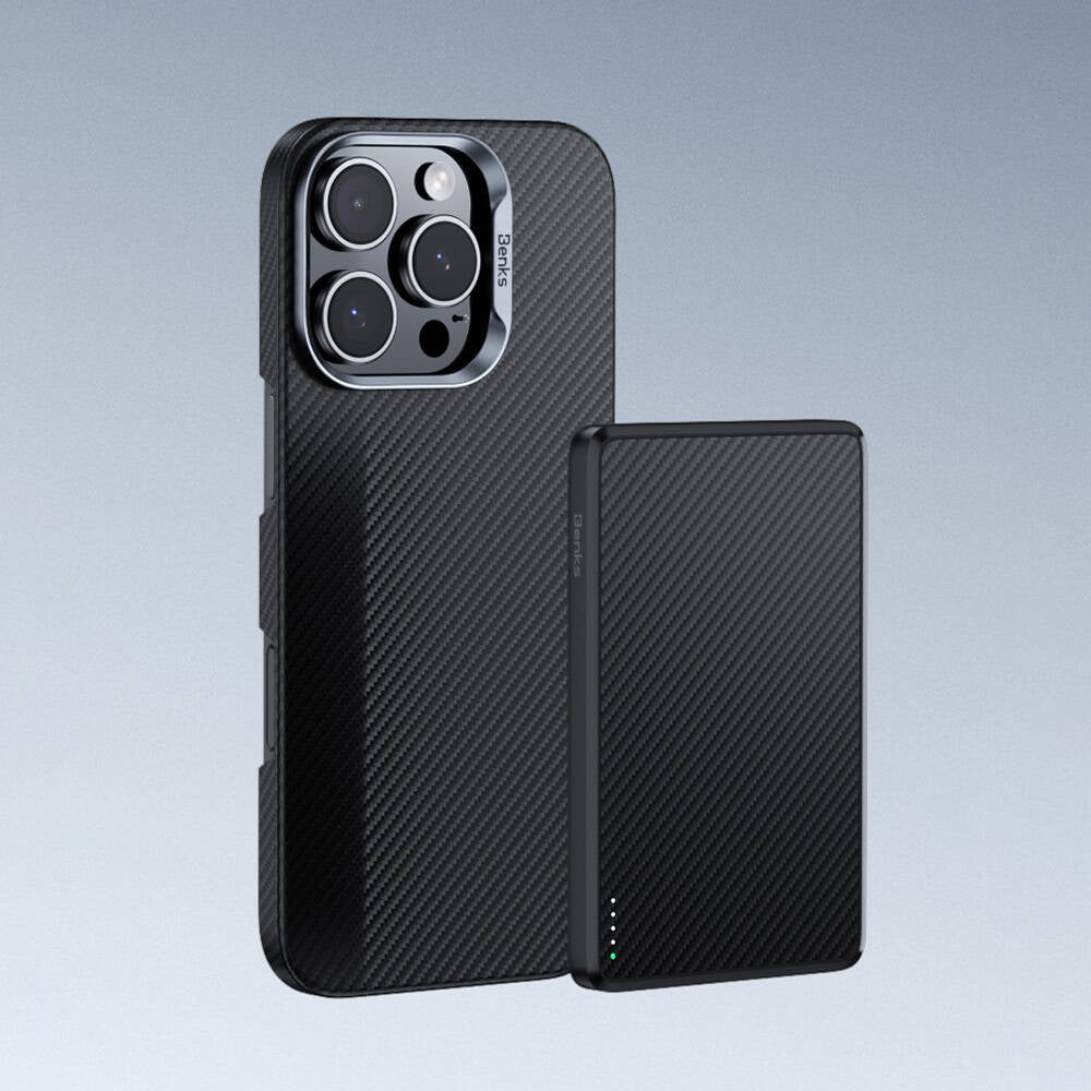 Apple iPhone 16 Plus Case Benks M-safe Charging Magnetic ArmorAir 600D Kevlar Fiber Cover Black 