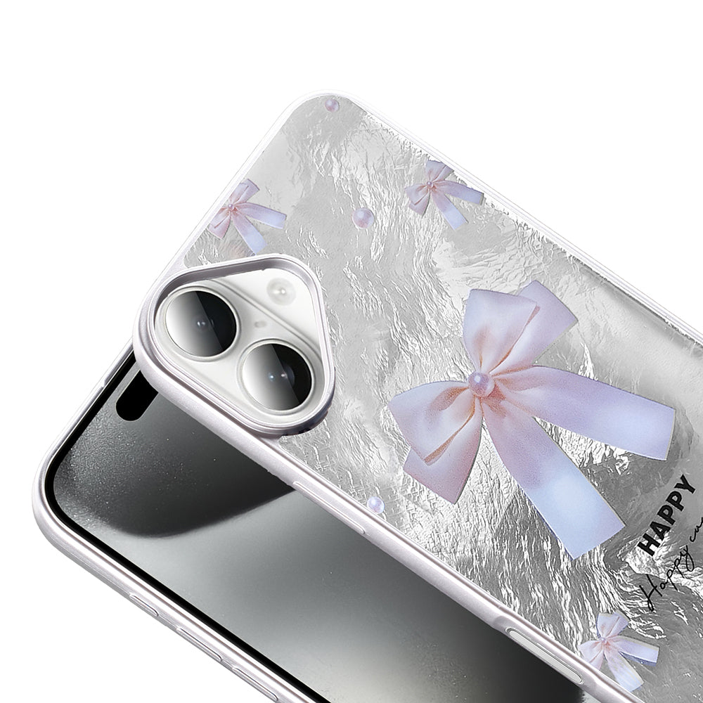 Apple iPhone 16 Plus Case Patterned Zore Mep Cover Pearl Bow