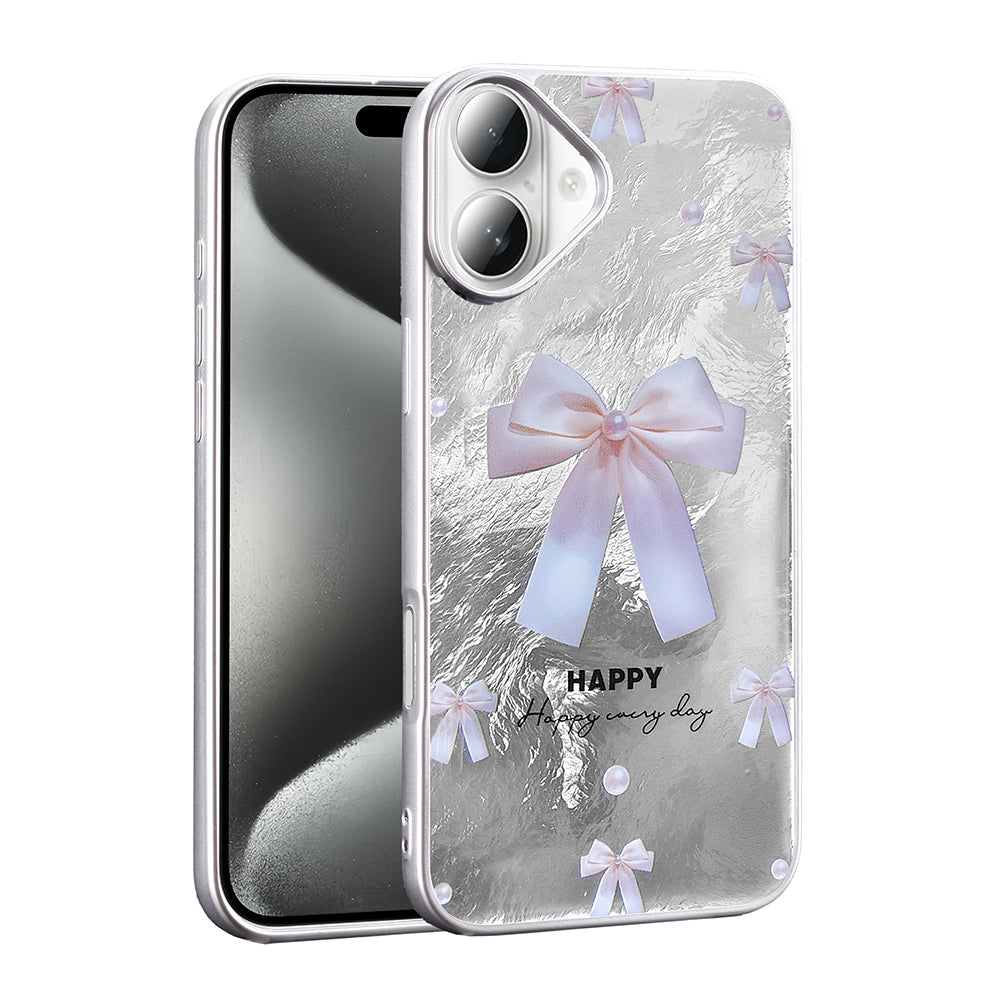 Apple iPhone 16 Plus Case Patterned Zore Mep Cover Pearl Bow