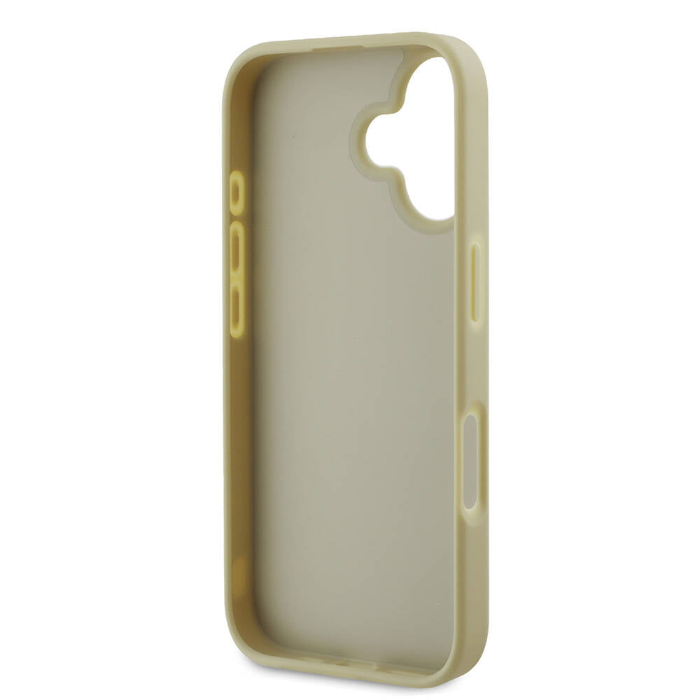 Apple iPhone 16 Plus Case Guess Original Licensed 4G Large Metal Logo Glitter Cover Gold