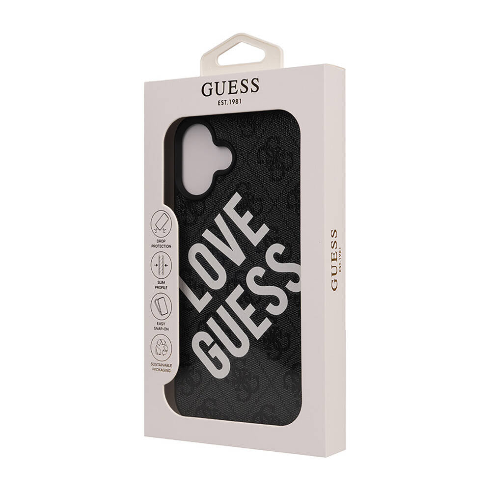 Apple iPhone 16 Plus Case Guess Original Licensed Big Love Guess Cover Brown