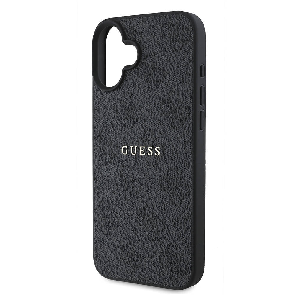 Apple iPhone 16 Plus Case Guess Original Licensed M-safe Charging Feature 4G Patterned Text Logo Cover Pink