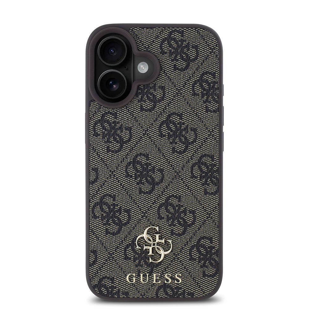 Apple iPhone 16 Plus Case Guess Original Licensed M-safe Charging Feature Small 4G Classic Cover Black