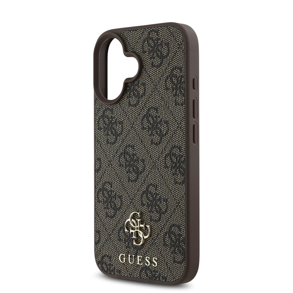 Apple iPhone 16 Plus Case Guess Original Licensed M-safe Charging Feature Small 4G Classic Cover Black