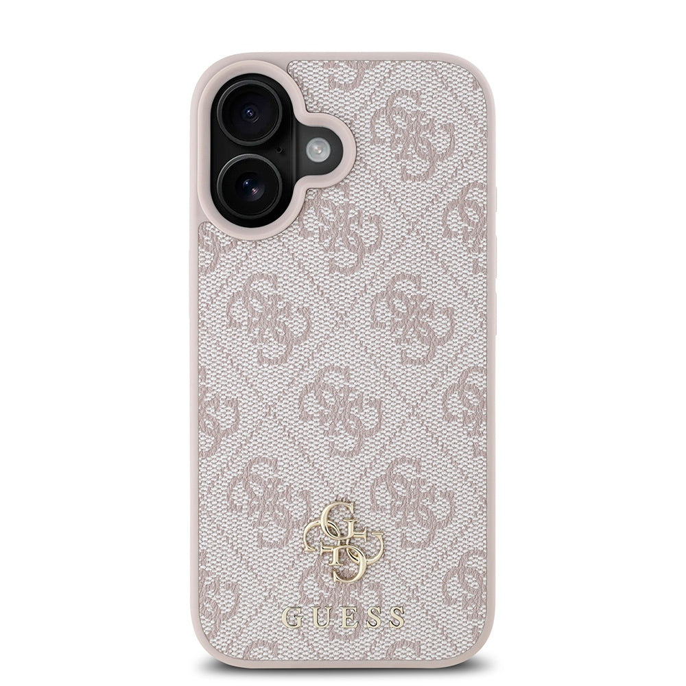 Apple iPhone 16 Plus Case Guess Original Licensed M-safe Charging Feature Small 4G Classic Cover Pink