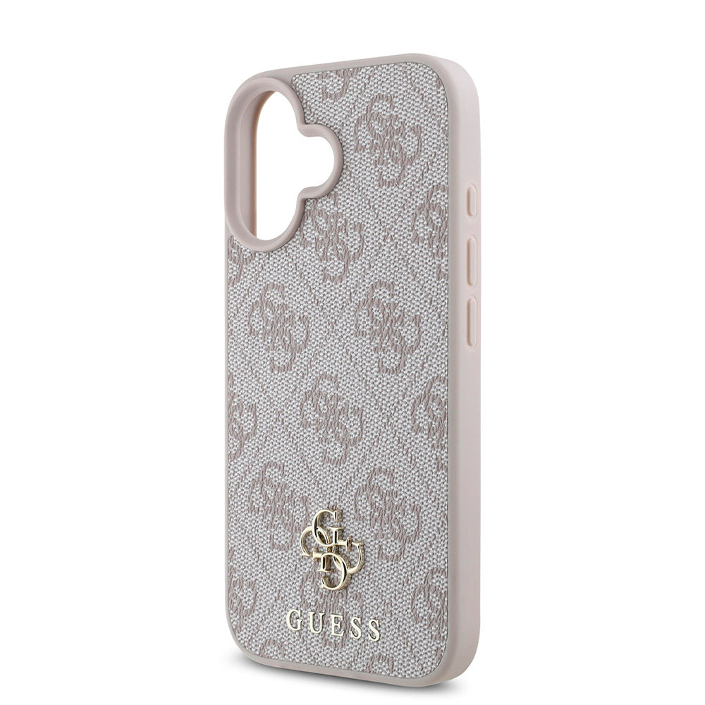 Apple iPhone 16 Plus Case Guess Original Licensed M-safe Charging Feature Small 4G Classic Cover Pink