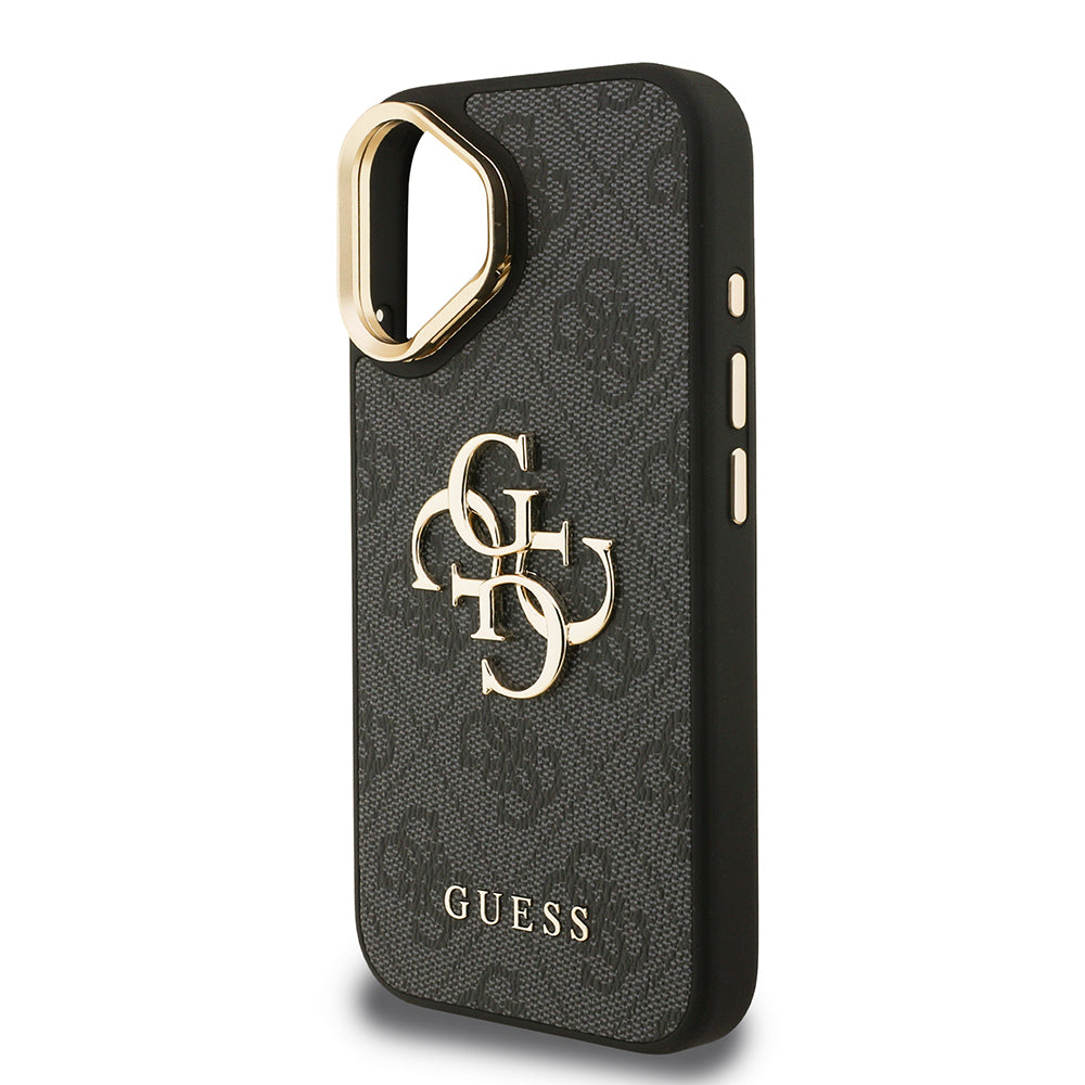 Apple iPhone 16 Plus Kılıf Guess Orjinal Lisanslı PU Deri 4G Desenli Metal Büyük 4G ve Yazı Logolu Kamera Standlı Kapak Pembe