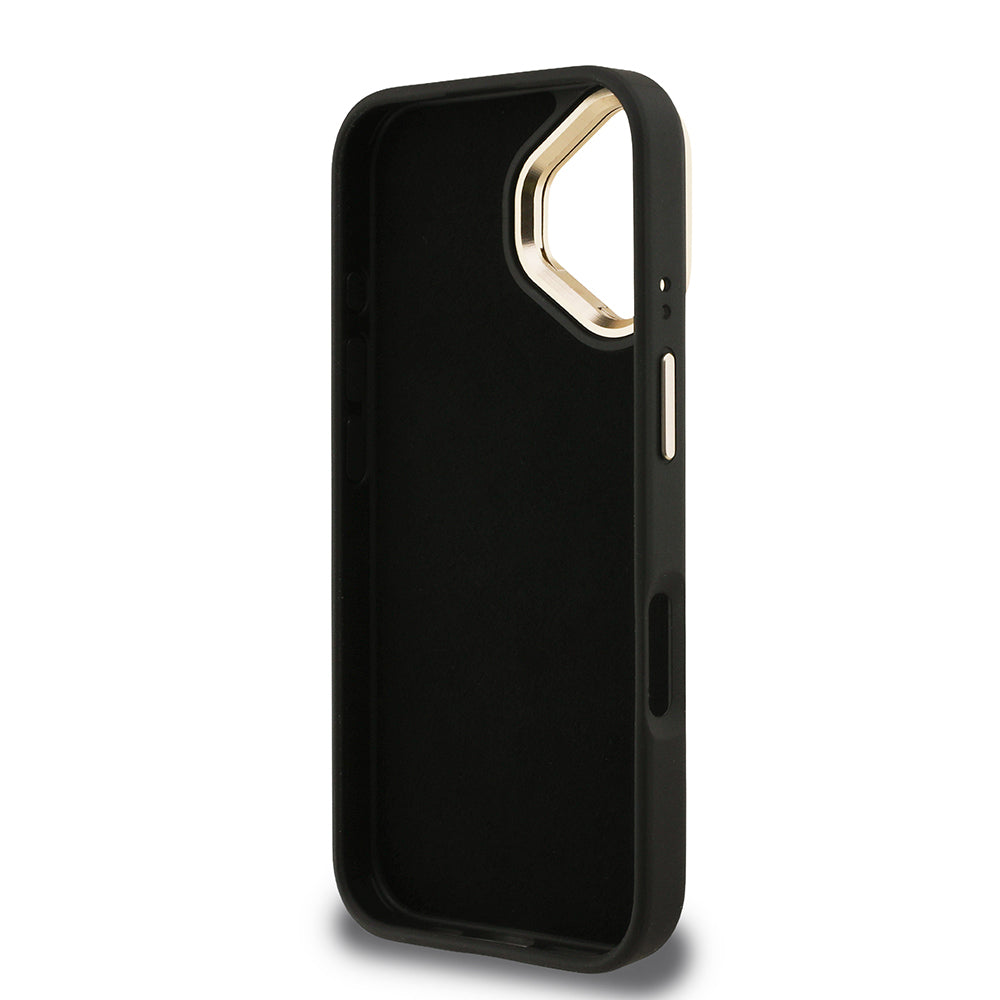 Apple iPhone 16 Plus Kılıf Guess Orjinal Lisanslı PU Deri 4G Desenli Metal Büyük 4G ve Yazı Logolu Kamera Standlı Kapak Pembe