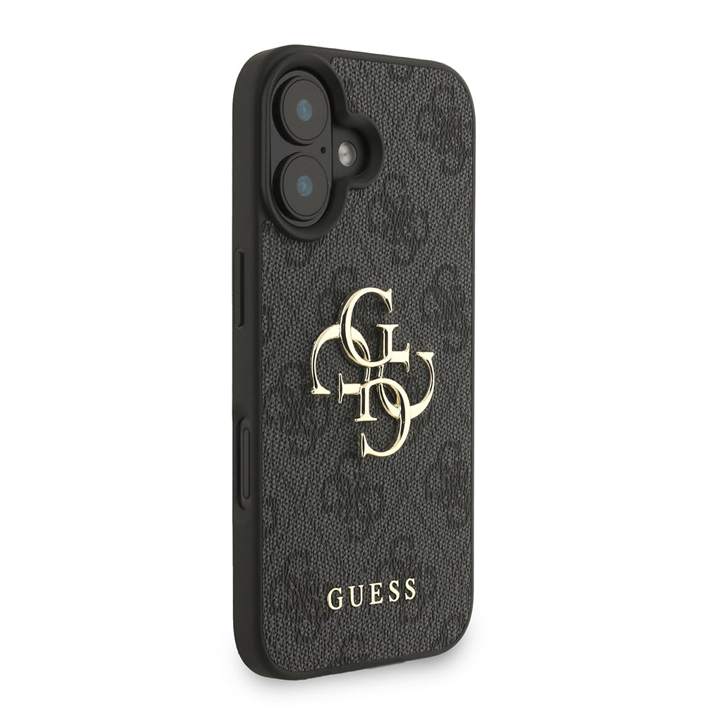 Apple iPhone 16 Plus Kılıf Guess Orjinal Lisanslı PU Deri Bilek Askı İpli Metal Büyük 4G ve Yazı Logolu Kapak Pembe