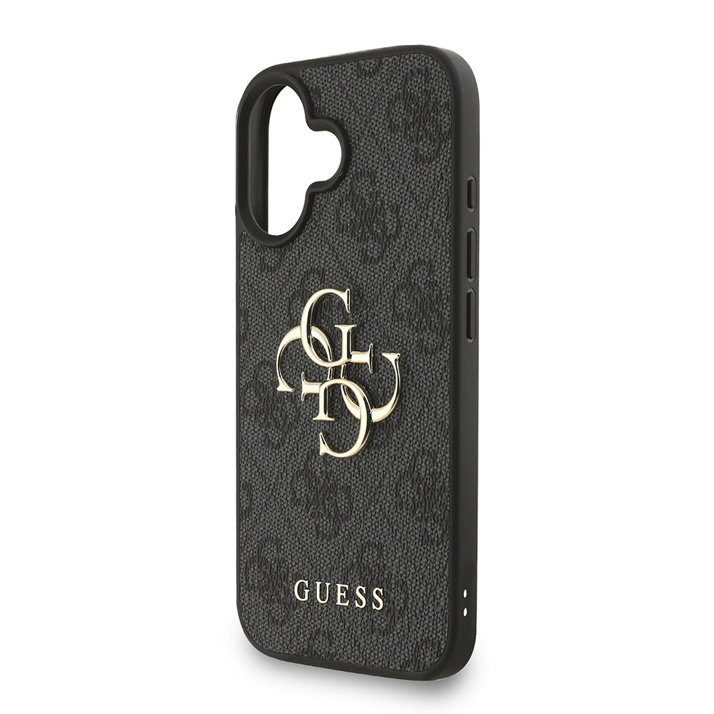Apple iPhone 16 Plus Kılıf Guess Orjinal Lisanslı PU Deri Bilek Askı İpli Metal Büyük 4G ve Yazı Logolu Kapak Pembe